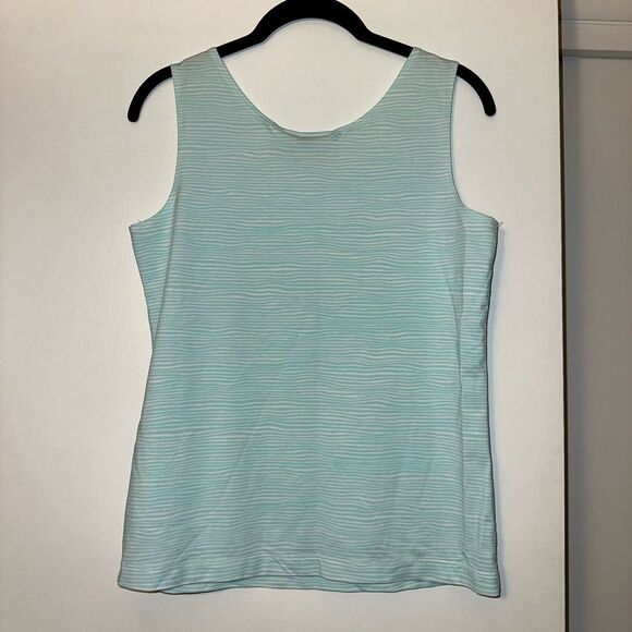Chicos Women’s Bright Blue White Pattern Tank Top Size 1 (Small) - Picture 4 of 11